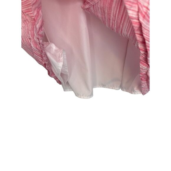 Merona Womens XXL Pink Striped Skirt 75% Cotton 25% Linen Lining Polyester Elast - Picture 4 of 5